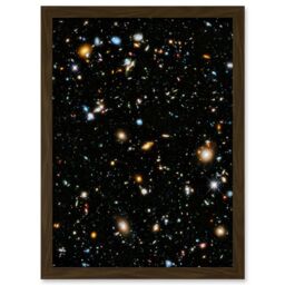 Artery8 Wall Art Print Hubble Space Astronomy Ultra Deep Field 2014 Ultraviolet Composite Separate Exposures Observations Distant Galaxies Primitive - thumbnail 1