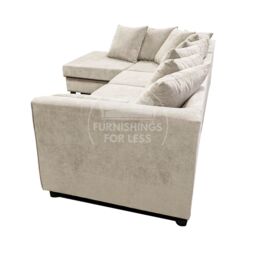 Furnishings For Less UK Casper Chenille Large 5 Seater L Shaped Corner Sofa Left Hand Facing in Beige - thumbnail 7