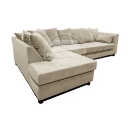 Furnishings For Less UK Casper Chenille Large 5 Seater L Shaped Corner Sofa Left Hand Facing in Beige - thumbnail 6