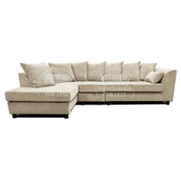 Furnishings For Less UK Casper Chenille Large 5 Seater L Shaped Corner Sofa Left Hand Facing in Beige - thumbnail 9