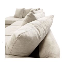 Furnishings For Less UK Casper Chenille Large 5 Seater L Shaped Corner Sofa Left Hand Facing in Beige - thumbnail 2