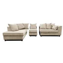 Furnishings For Less UK Casper Chenille Large 5 Seater L Shaped Corner Sofa Left Hand Facing in Beige - thumbnail 8