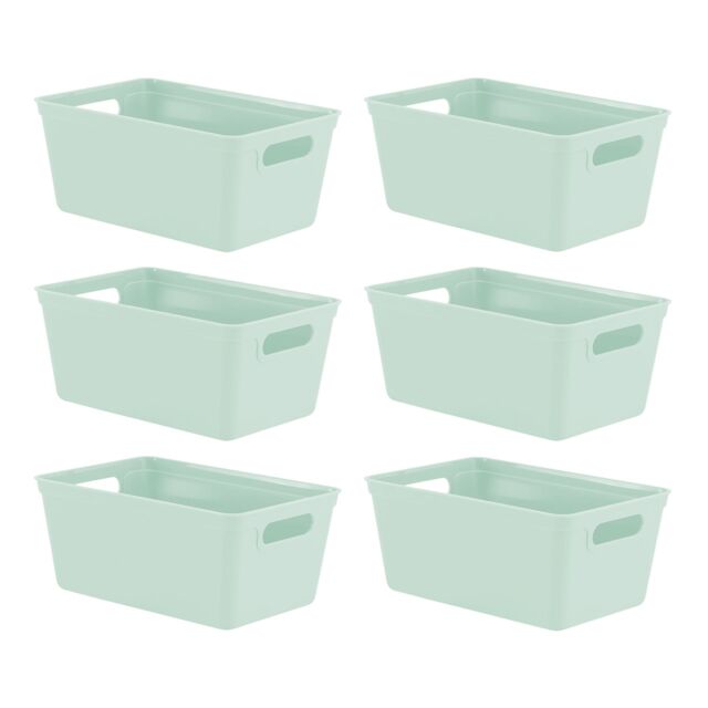simpa 4L Plastic Studio Organiser Trays with Handles - Set of 6 in Pale Green - image 1