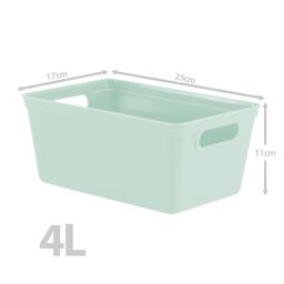 simpa 4L Plastic Studio Organiser Trays with Handles - Set of 6 in Pale Green - thumbnail 4