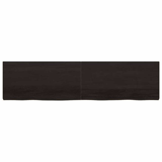 Berkfield Home Beautiful Wall Shelf Dark Grey 200x50x(2-6) cm Treated Solid Wood Oak - image 1