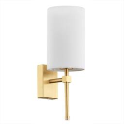 Netlighting Abruzzo Wall Lamp With Shade White Brushed Brass - thumbnail 2