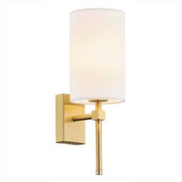 Netlighting Abruzzo Wall Lamp With Shade White Brushed Brass - thumbnail 1