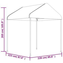 Berkfield Home Gazebo with Roof White 20.07x2.28x2.69 m Polyethylene - thumbnail 6