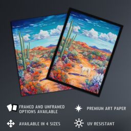 Artery8 White Labrador in Blooming Cacti Oasis Dog Lover Framed Art Print - Size: A4 - thumbnail 2