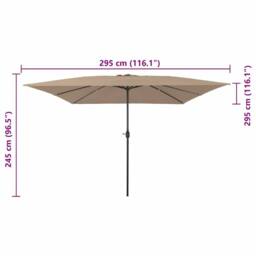 Berkfield Home Square Garden Umbrella 295x245 cm Taupe - thumbnail 7
