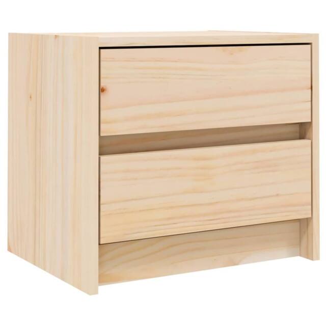 Berkfield Home Bedside Cabinet 40x31x35.5 cm Solid Wood Pine in Light Tan - image 1