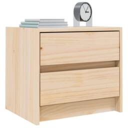 Berkfield Home Bedside Cabinet 40x31x35.5 cm Solid Wood Pine in Light Tan - thumbnail 3