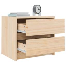 Berkfield Home Bedside Cabinet 40x31x35.5 cm Solid Wood Pine in Light Tan - thumbnail 4