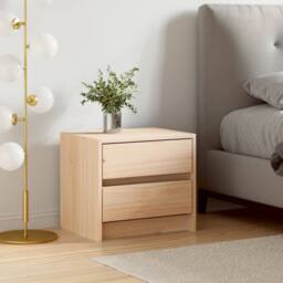 Berkfield Home Bedside Cabinet 40x31x35.5 cm Solid Wood Pine in Light Tan - thumbnail 2