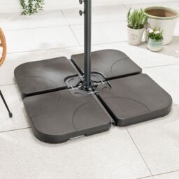 Christow Cantilever Parasol Base Square Banana Umbrella Stand Sand Water 80kg in Black - thumbnail 2