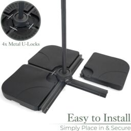Christow Cantilever Parasol Base Square Banana Umbrella Stand Sand Water 80kg in Black - thumbnail 4