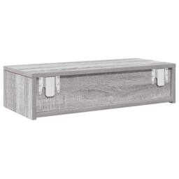 Berkfield Home Wall Shelf with Drawers Grey Sonoma 60x26.5x15 cm Engineered Wood - thumbnail 6