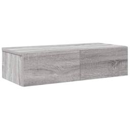 Berkfield Home Wall Shelf with Drawers Grey Sonoma 60x26.5x15 cm Engineered Wood - thumbnail 1