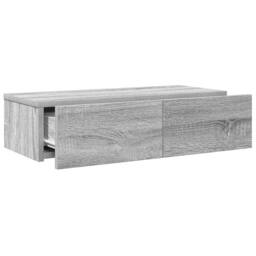 Berkfield Home Wall Shelf with Drawers Grey Sonoma 60x26.5x15 cm Engineered Wood - thumbnail 7