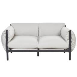 Wyld and Coco Aluminium Garden Sofa Set 2 Seater Sofa and 2 Armchairs Black Grey - thumbnail 5