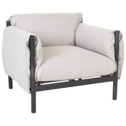 Wyld and Coco Aluminium Garden Sofa Set 2 Seater Sofa and 2 Armchairs Black Grey - thumbnail 7