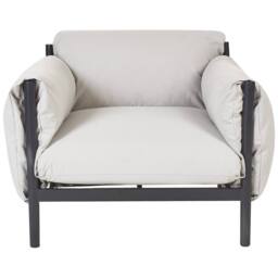 Wyld and Coco Aluminium Garden Sofa Set 2 Seater Sofa and 2 Armchairs Black Grey - thumbnail 8