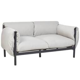 Wyld and Coco Aluminium Garden Sofa Set 2 Seater Sofa and 2 Armchairs Black Grey - thumbnail 3