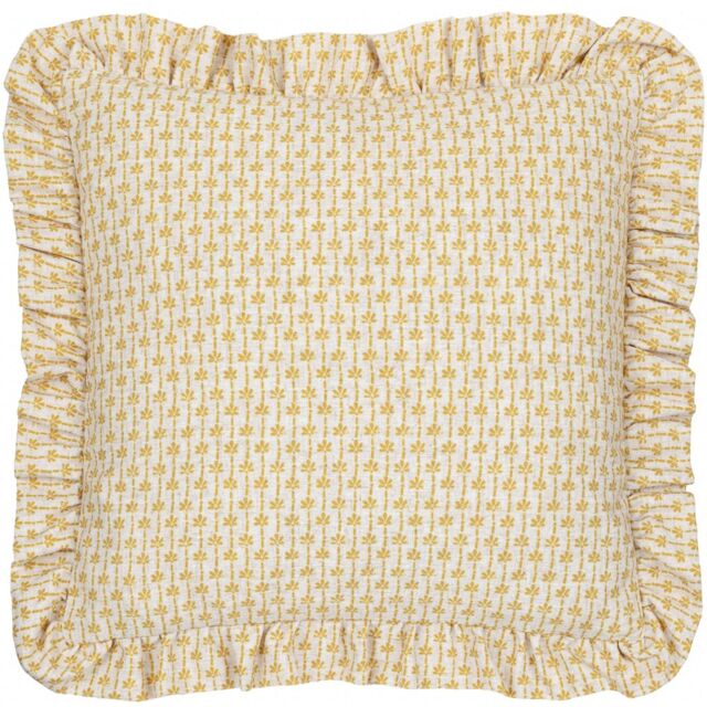 Furn Panni Block Textured Ruffle Cushion in Beige - Size: 45 cm x 45 cm - image 1