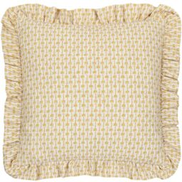 Furn Panni Block Textured Ruffle Cushion in Beige - Size: 45 cm x 45 cm - thumbnail 1