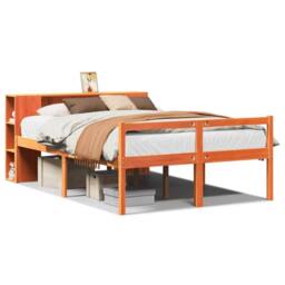 Berkfield Home Bookcase Bed without Mattress Wax Brown 140x200 cm Solid Wood - thumbnail 2