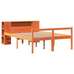 Berkfield Home Bookcase Bed without Mattress Wax Brown 140x200 cm Solid Wood - thumbnail 3