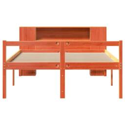 Berkfield Home Bookcase Bed without Mattress Wax Brown 140x200 cm Solid Wood - thumbnail 4