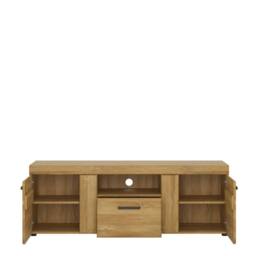Wyld Haus Cortina 2 Door 1 Drawer TV Cabinet in Grandson Oak in Natural - thumbnail 4