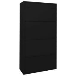 Berkfield Home Office Cabinet with Sliding Door Black 90x40x180 cm Steel - Size: 90 x 40 x 180 cm - thumbnail 6