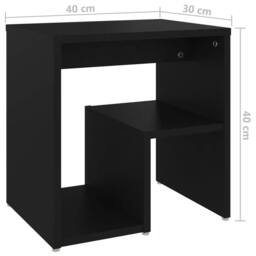 Berkfield Home Bed Cabinet Black 40x30x40 cm Engineered Wood - Size: 40 x 30 x 40 cm - thumbnail 6