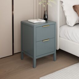 Cabinet Bits Castel 2 Drawer Bedside Table in Grey - thumbnail 3