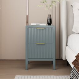 Cabinet Bits Castel 2 Drawer Bedside Table in Grey - thumbnail 2