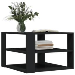 Berkfield Home Coffee Table Black 59.5x59.5x40 cm Engineered Wood - thumbnail 3