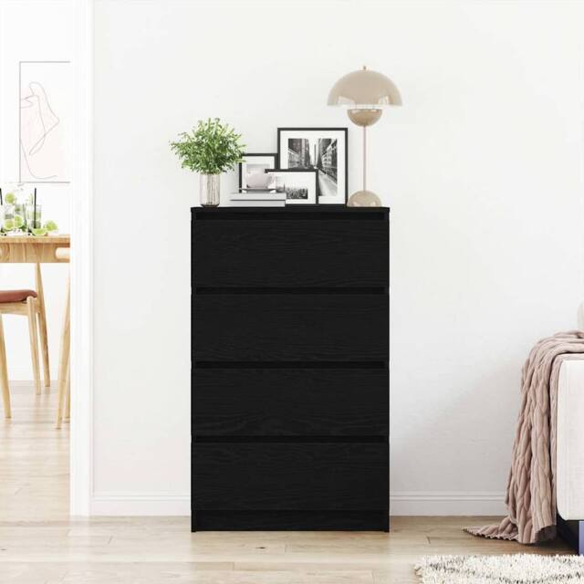 Berkfield Home Sideboard Black Oak 60x35x98.5 cm Engineered Wood - image 1