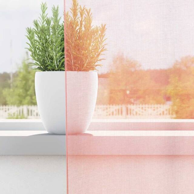 Berkfield Home Voile Curtains with Loops 2 pcs Pink 140x140 cm - image 1