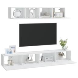 Berkfield Home Classic 4 Piece TV Cabinet Set White Engineered Wood - thumbnail 7