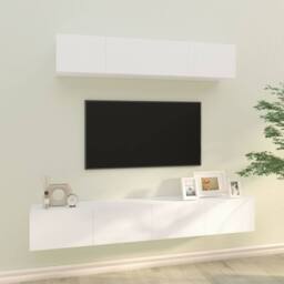 Berkfield Home Classic 4 Piece TV Cabinet Set White Engineered Wood - thumbnail 2