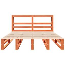 Berkfield Home Bed Frame without Mattress Wax Brown 120x200 cm Solid Wood Pine - Size: Small Double - thumbnail 4