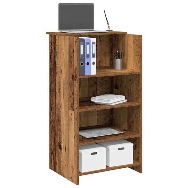 Berkfield Home Reception Desk Old Wood 55x50x103.5 cm Engineered Wood in Brown - image 1