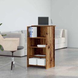 Berkfield Home Reception Desk Old Wood 55x50x103.5 cm Engineered Wood in Brown - thumbnail 4