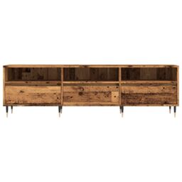 Berkfield Home TV Cabinet Old Wood 150x30x44.5 cm Engineered Wood in Brown - thumbnail 4