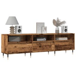 Berkfield Home TV Cabinet Old Wood 150x30x44.5 cm Engineered Wood in Brown - thumbnail 1