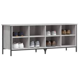 Berkfield Home Shoe Cabinet Grey Sonoma 131x35x50 cm Engineered Wood - Size: 131 x 35 x 50 cm - thumbnail 3