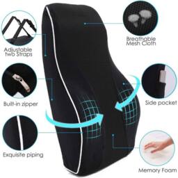 SPETLEK Lumbar Back Support Cushion in Black - thumbnail 2