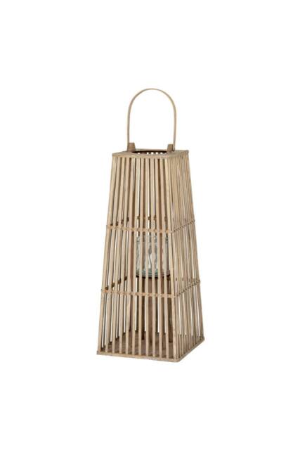 KDMD Medium Wicker Lantern with Glass Holder for Indoor & Outdoor Decor in Brown - image 1